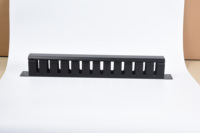 Organisateur de gestion des câbles 1U 19 pouces 24 ports, support de montage en rack horizontal en métal