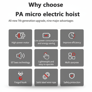 Produsen Mesin Angkat Tali Kawat Baja Listrik Mini PA 200kg 500kg 800kg 1000kg 1200kg dan Mesin Angkat Derek Listrik Mini - Product Image 2