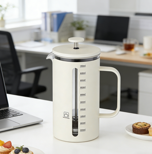 Cafetera Francesa Premium con Ventana Transparente para Ver el Nivel del Café, Mango de Bambú, Vidrio Resistente al Calor, Base Antideslizante - Product Image 1