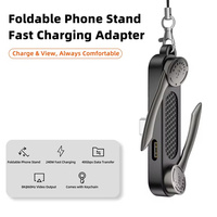 Adaptateur de charge USB C 40 Gbps 240 W 8K60Hz avec support de téléphone pliable à 360° °   Convertisseur Type C pliable rotatif pour une visualisation mains libres