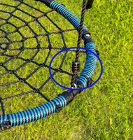 Ensemble de balançoire nid d'abeille moderne en métal pour extérieur avec support en acier, balançoire ronde pour cour