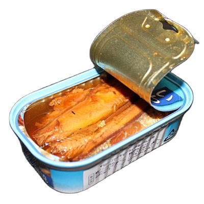 Sardinhas com 125g, cebolas cansadas de peixe, azeite de sardina fresca de cn; eb 0.125 kg, 2 anos de papelão dentro de 30 dias de corpo