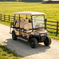 Voiturette de golf électrique 4 places avec boîte de rangement arrière, couleur de carrosserie personnalisable et rangement supplémentaire, batterie lithium 72V, homologuée DOT
