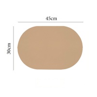 Nouveaux sets de table en cuir de couleur unie, modernes, rectangulaires arrondis, naturels, pour table à manger, décoration rustique de style farmhouse.