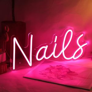 Nails LED Neon <b>Light</b> Sign Pink Steady Glow Desk Wall Decor For Beauty Salon Office Studio - Product Image 4
