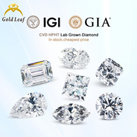Diamant de laboratoire certifié IGI Goldleaf, taille Radiant, 1, 2 ou 3 carats, clarté VVS VS, couleur D, qualité excellente, modèle pour la fabrication de bijoux