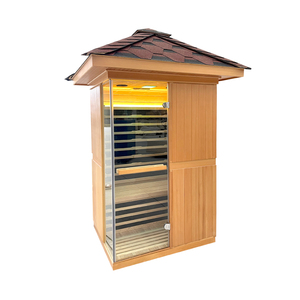 Sauna Exterior Moderna, Resistente a la Intemperie para 2 Personas, Revestimiento de Metal Negro para <span class=keywords><strong>Terraza</strong></span>, Fácil Montaje - Product Image 3