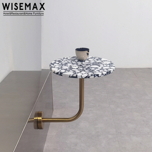 WISEMAX FURNITURE <span class=keywords><strong>Table</strong></span> ronde <span class=keywords><strong>murale</strong></span> simple en acier inoxydable, petite <span class=keywords><strong>table</strong></span> à manger en métal personnalisée pour salon de thé ou café - Product Image 1