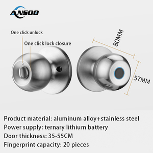 图雅Tlock数字智能旋钮门锁应用远程电子旋钮-用于钢玻璃门存储卡指纹密码访问 - Product Image 6