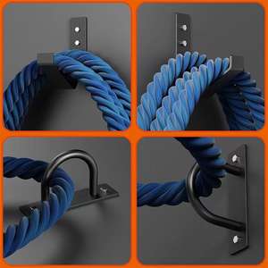 Soporte de Pared para Cuerdas de Gimnasio, Kit de Gancho para Organización y Almacenamiento de Cuerdas de Entrenamiento, Soporte de Pared para Cuerdas de Fitness - Product Image 4