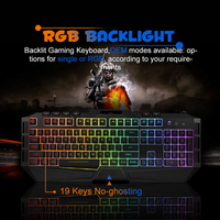Custom 104-Key Gaming Keyboard CHERRY 19-Button Anti-Ghosting Small Sound ABS Keycaps RGB Backlit Wired Membrane Laptop Computer
