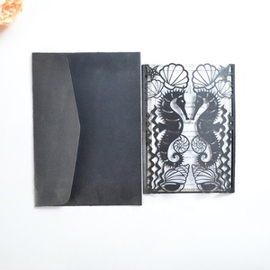 Forniture per feste a sirena decorazione quinceanera inviti di nozze ippocampo con conchiglia tagliata al laser - Product Image 5