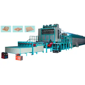 waste paper old carton box recycling 8 sides automatic disposable egg tray making paper pulp molding machine with metal dryer