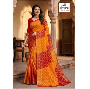 Traditional Party Wear Ajmera Cotton Printed <b>Saree</b> Elegant Soft Stylish Ethnic Fashion Collection Quick Dry All Seasons for - Product Image 1