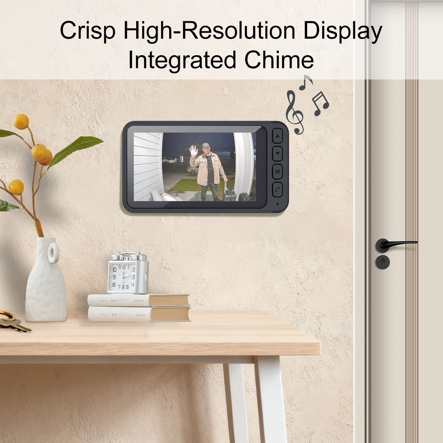 Smart Video Doorbell with 4.5-Inch HD Display, Wireless Two-Way Intercom, HD Camera, Night Vision & Motion Detection for Home Security - View 3