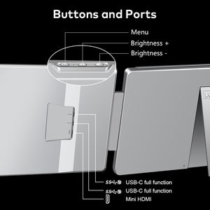 Monitor Portátil Triple de 14 Pulgadas y 2.5K, Extensor de Pantalla Dual para Laptop, para Negocios, Juegos, Oficina, Programación, USB C, IPS - Product Image 5