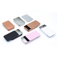 Vente en gros Boîte en métal peinte Boîte en métal vide rectangulaire coulissante Petite boîte en métal avec logo personnalisé Mini menthe parfum solide