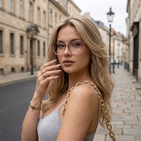Montures optiques TR90 pour femme, double couleur, branches en acétate, charnières à ressort, verres transparents dégradés