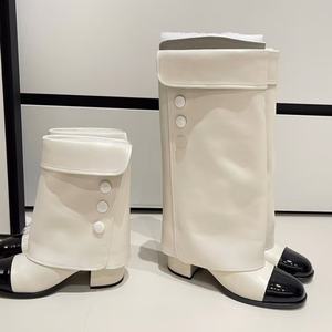 Fashion Leather Over-the-<b>Knee</b> Boots Round Toe <b>High</b> Stiletto <b>High</b> Heel Long Boots Designer Women Shoes Flat Heel <b>Knee</b>-<b>High</b> Boots - Product Image 5