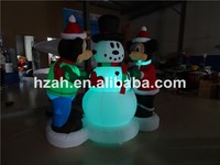 Lumière LED géante de Noël Souris gonflable Mick y Mouse avec bonhomme de neige pour décoration de jardin de Noël