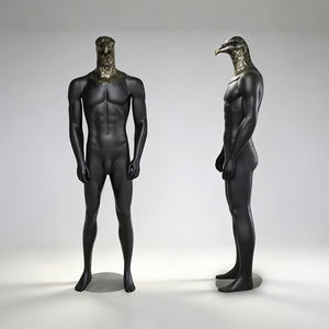 Maniquí Artístico de Exhibición de <span class=keywords><strong>Ropa</strong></span> de la Serie YT, en Fibra de Vidrio, Blanco Mate y Negro, con Cabeza de Águila Tallada - Product Image 3