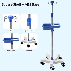 ABS Plastic Five-Legged Wheeled IV Stand, Drip Bottle Rack, Infusion Holder - Product Image 5