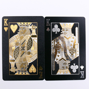 Manufacturer Price High Quality <strong>Gold</strong> Black Foil Poker Deck Durable 54 <strong>Playing</strong> <strong>Cards</strong>