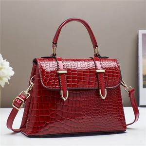 Bolso de oficina con asa superior de cuero de cocodrilo con logotipo personalizado Moq bajo, bolso cruzado clásico para mujer, bolso de mano para mujer - Product Image 2