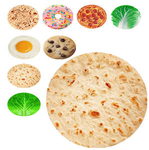 Manta de Franela con Diseño Único y Creativo de Tortilla Mexicana - Manta Redonda Personalizable para Siesta en la Oficina o Descanso al Mediodía, para Todas las Estaciones - Product Image 1