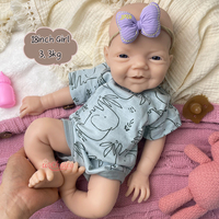Poupée Reborn Artisanale de 18 pouces, Œil Ouvert, Silicone Réaliste Souple, Prête à Prendre la Sucette, Poupée de Collection, Fabricant Professionnel