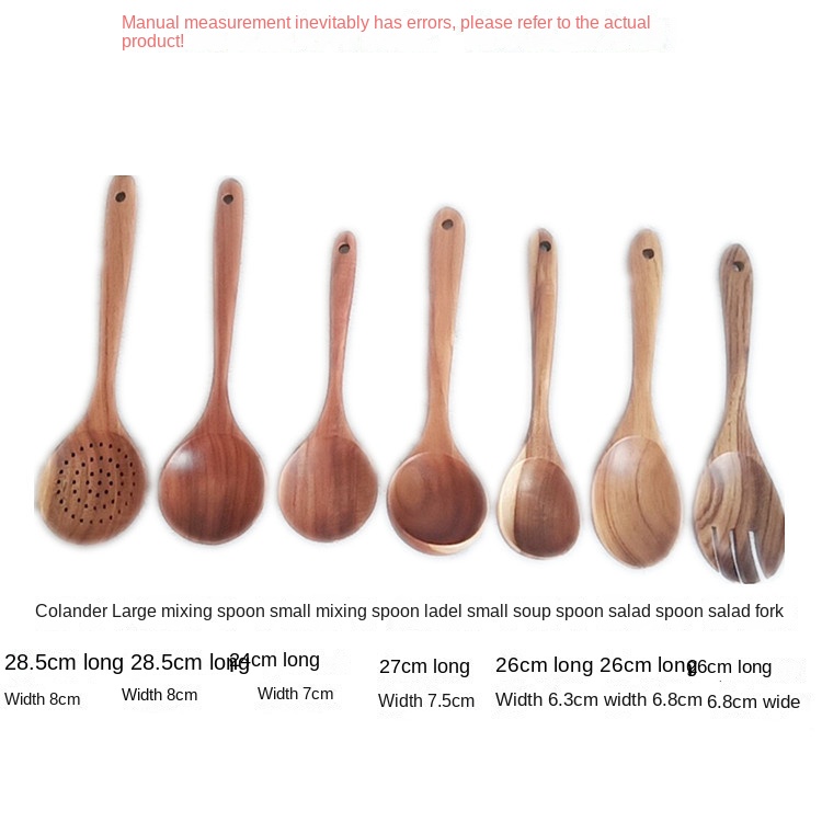 Wooden Kitchen Utensils Set Non-stick Pan Gift Wooden Spoons for Cooking Utensils Natural Teak Wooden Spoons