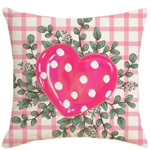 Set di <span class=keywords><strong>Federe</strong></span> Rosa in Lino <span class=keywords><strong>con</strong></span> Lettere, Cuscini Decorativi per Divano, Arredamento Casa, Regalo per San Valentino - Product Image 5