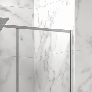 Kamalu KLA4000C Porta Doccia Scorrevole Moderna 140cm Vetro Temperato 6mm Altezza 200h Alluminio Spazzolato Inox per Hotel e Ville - Product Image 5