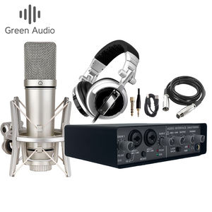 Kit de equipo de transmisión de música en casa para estudio profesional, micrófono de grabación de interfaz de Audio Usb, auriculares, canto - Product Image 1