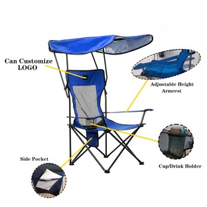 <span class=keywords><strong>Silla</strong></span> de <span class=keywords><strong>Playa</strong></span> Portátil Plegable de Acero de Alta Calidad, Moderna y Ligera, con Reposabrazos y Toldo para el Sol - Product Image 4