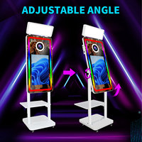 Miroir Photo Carré Populaire avec Éclairage LED, Compatible Appareil Photo et Imprimante, Machine Photobooth Miroir Selfie