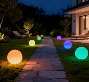 Boules LED intelligentes pour l'extérieur, sphères LED en plastique PE, <span class=keywords><strong>lampe</strong></span> IP65, lumière flottante pour piscine - Product Image 1