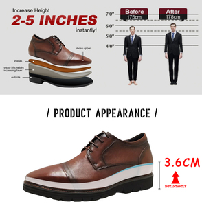 7 cm di altezza crescente pelle marrone formale ascensore Chukka <span class=keywords><strong>scarpe</strong></span> da <span class=keywords><strong>uomo</strong></span> <span class=keywords><strong>con</strong></span> <span class=keywords><strong>tacco</strong></span> nascosto 2.8 pollici Custom partito da <span class=keywords><strong>uomo</strong></span> <span class=keywords><strong>scarpe</strong></span> eleganti - Product Image 5