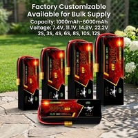 Batterie de drone 3S 4S 6S 8S 12S 16000mAh pour cartographie et levés, pack de décharge stable, batteries Lipo haute capacité