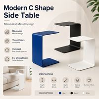 Table d'appoint en métal en forme de C, style moderne et minimaliste, pour salon et petits espaces, vente en gros OEM