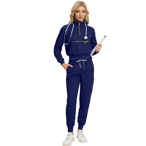 Vente en gros 2025 nouvelle infirmière robe médicale uniforme 2 pièces femmes Spandex à la mode survêtement gommages uniformes soins infirmiers hôpital ensembles - Product Image 4