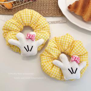 Coletero de Tela con Lazo Creativo Amarillo, Diseño de Dibujos Animados, Estilo Nuevo, Accesorios para el Cabello de Mujer, para Bodas - Product Image 3