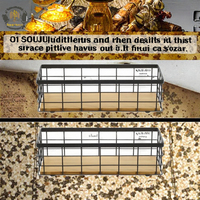 Lot de 2 petites paniers en fil métallique style ferme avec poignées, à un seul niveau, mobiles et empilables, pour salle de bain, comptoir et cuisine