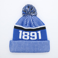 Haute qualité 100% acrylique unisexe Bobble chapeau bas quantité minimale de commande personnalisé hiver bonnet caractère bicolore bicolore mélange bonnets pour les équipes
