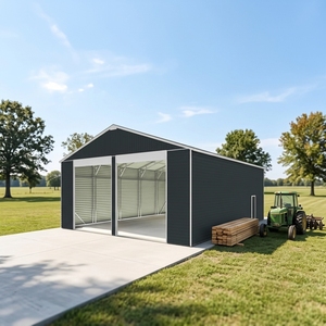 Garage double moderne en structure acier SG3040 pour <span class=keywords><strong>2</strong></span> <span class=keywords><strong>voitures</strong></span>, <span class=keywords><strong>kit</strong></span> de garage préfabriqué en métal, abri à outils, atelier extérieur - Product Image 1