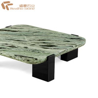 Table basse en marbre vert exquis-Idéal pour les salons de luxe