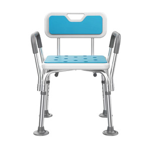 Chaise de bain en alliage d'aluminium Fumingkang, 40x49x80cm, réglable en hauteur avec dossier, pour personnes âgées et femmes enceintes - Product Image 2