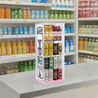 Étagères de présentation de nourriture saine, de bonbons et de jus en acrylique écologiques personnalisées à 4 niveaux, avec étagères réglables pour les magasins de détail
