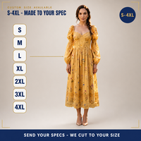 Robe midi personnalisée pour femme, brodée de fleurs, style bohème, coupe trapèze, col carré, bordure en dentelle, manches longues, corsage corset, fabricant OEM ODM
