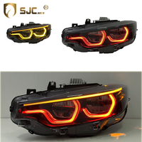 Feux avant LED exclusifs SJC V3 fumés pour BMW Série 4 F32 F36 M4 F82 F80 13-19 IKON Jaune Blanc Rouge Tricolore